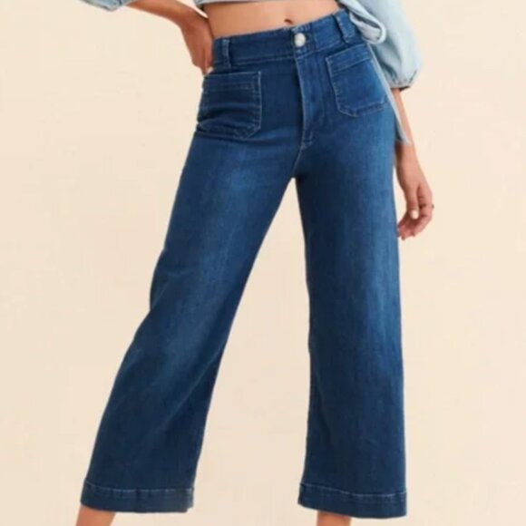 Pilcro Denim - Anthropologie Pilcro The Skipper wide leg crop jeans 27
